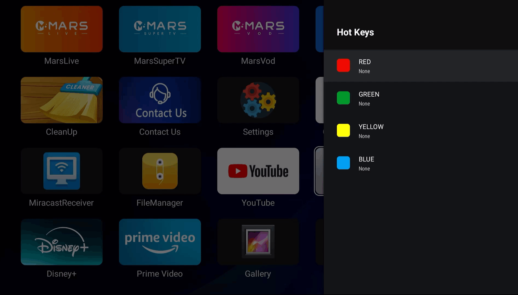 How to Set Red, Green, Yellow, and Blue Shortcut Keys