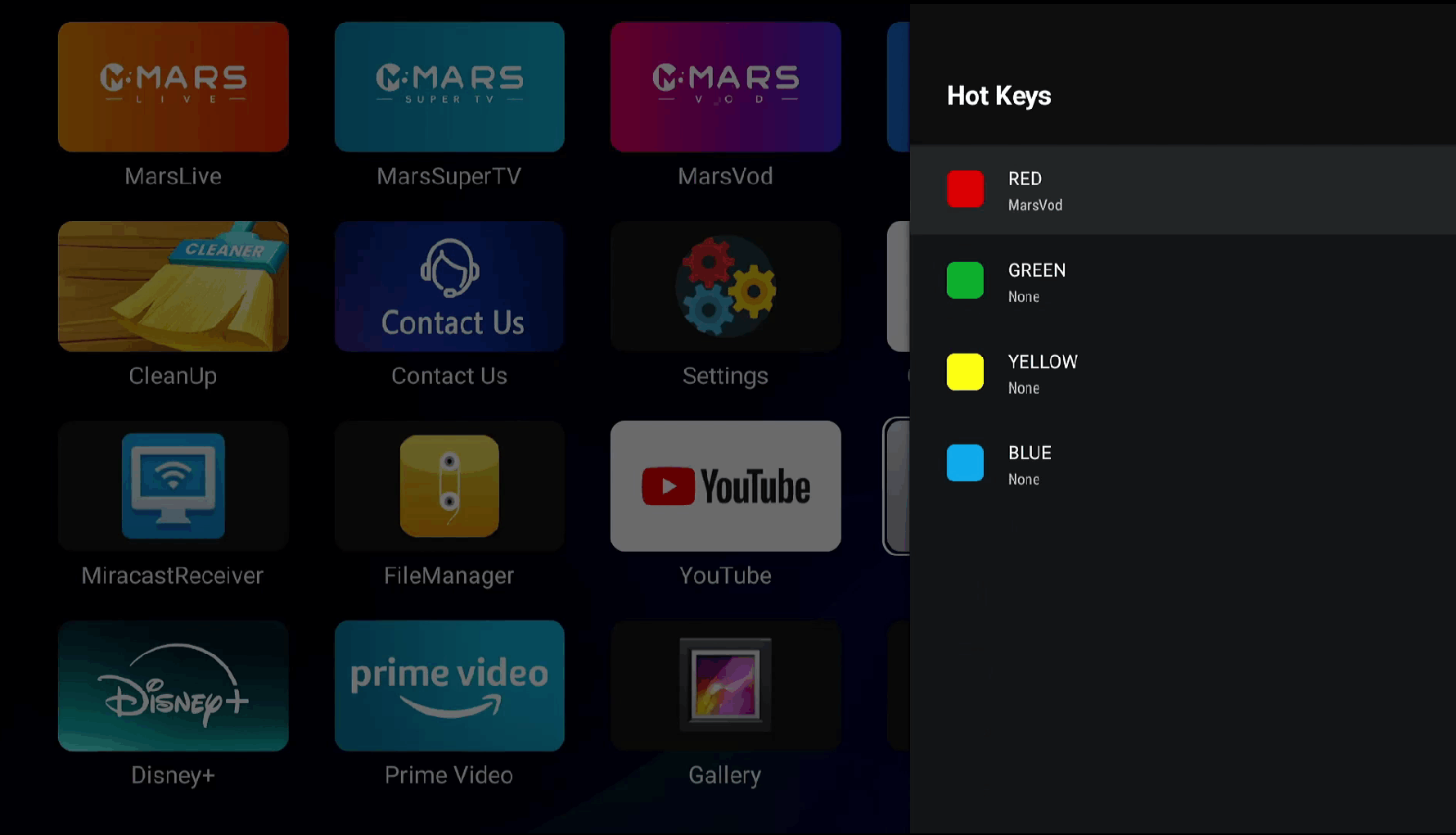 How to Set Red, Green, Yellow, and Blue Shortcut Keys